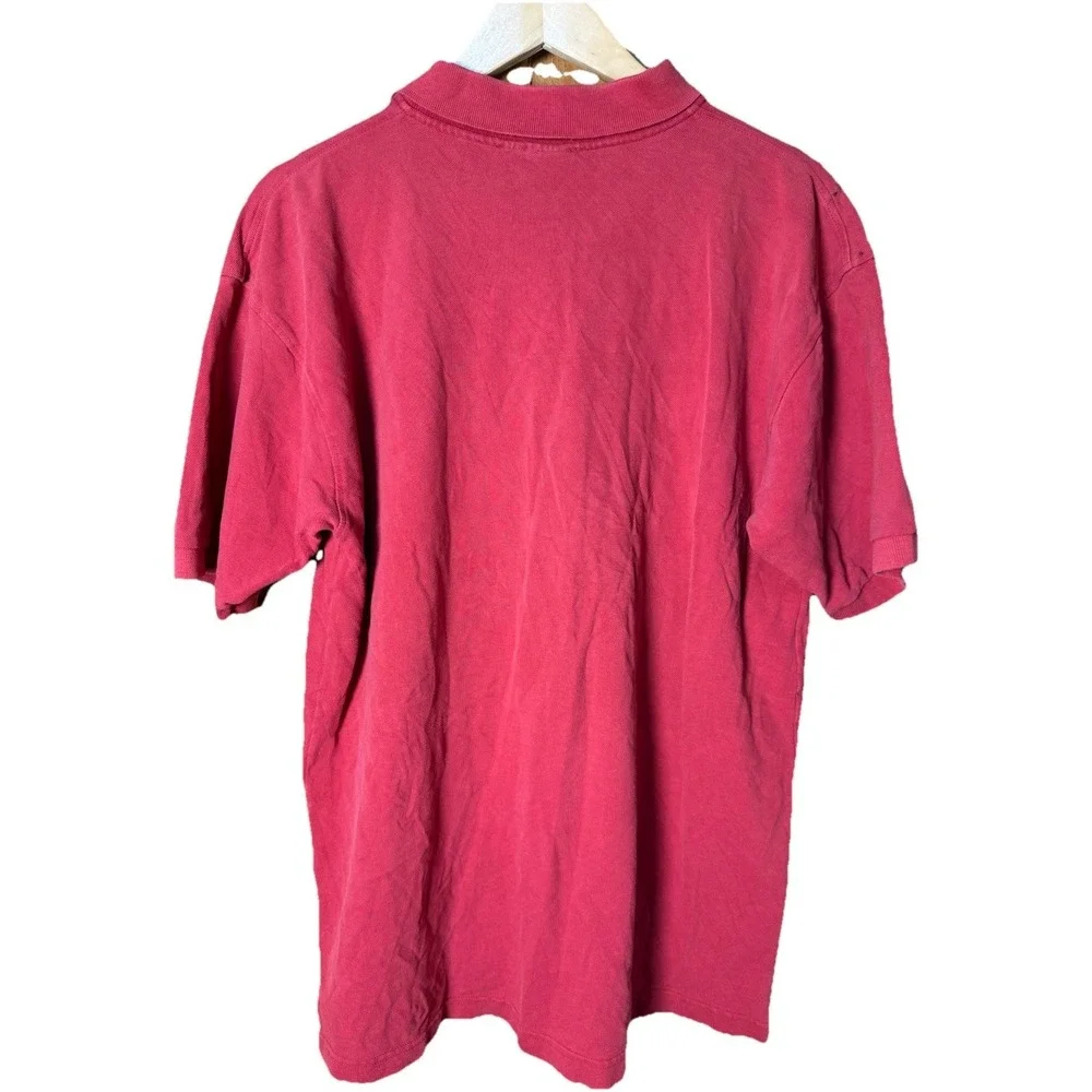 THE NORTH FACE Men's Cotton Polo Shirt‎ Red Embroidered Logo Size Large